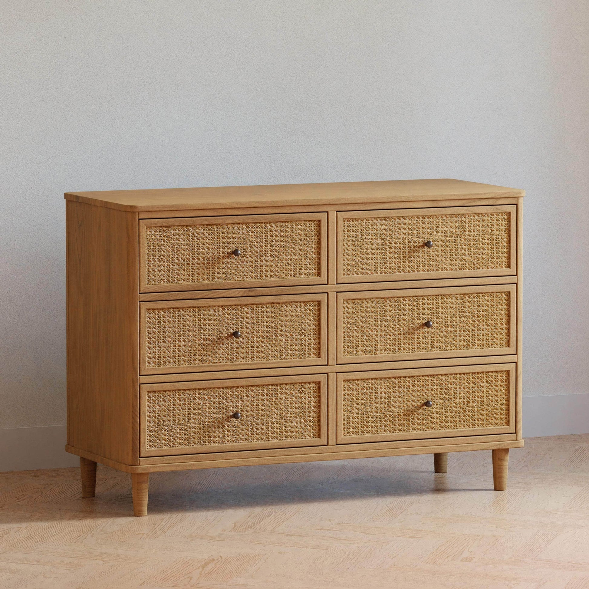 Namesake Marin with Cane 6 Drawer Assembled Dresser - Honey & Honey Cane-NAMESAKE-Little Giant Kidz