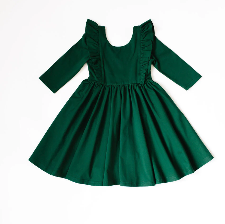 Ollie Jay Adelisa Dress- Evergreen-Ollie Jay-Little Giant Kidz