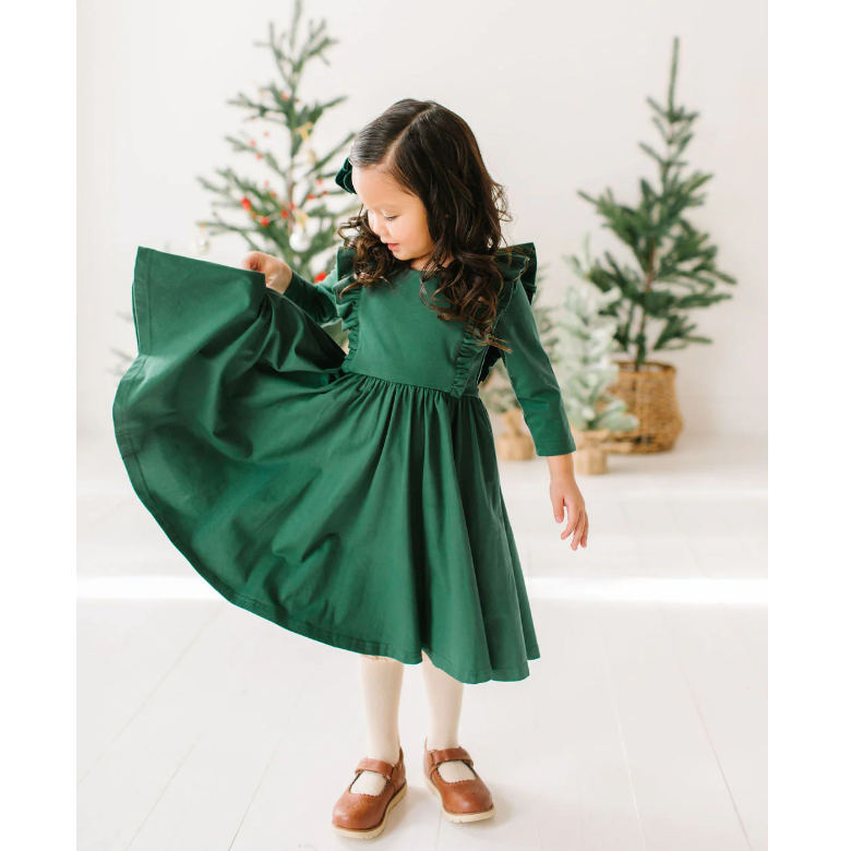 Ollie Jay Adelisa Dress- Evergreen-Ollie Jay-Little Giant Kidz