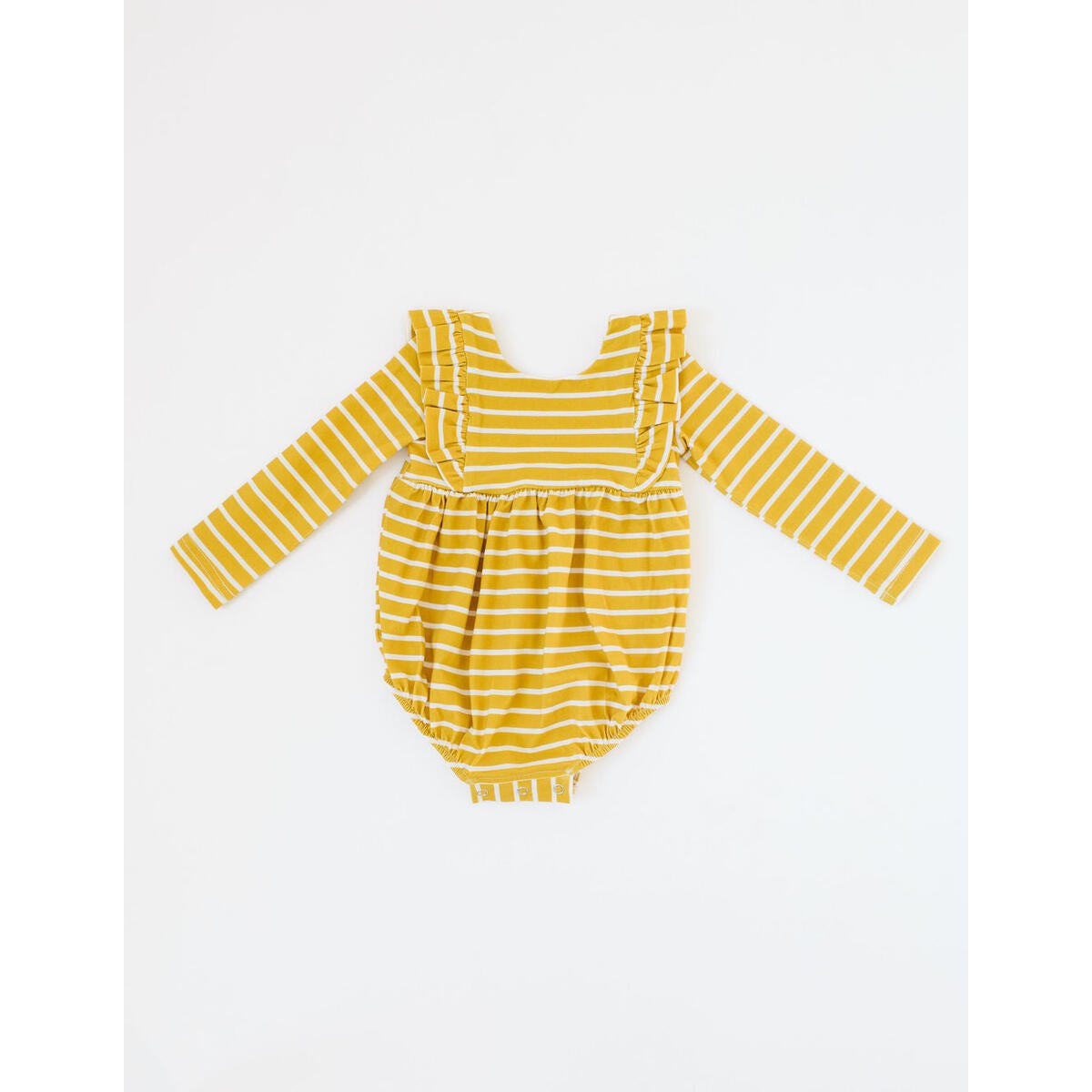 Ollie Jay Mustard Stripe Leah Romper-Ollie Jay-Little Giant Kidz