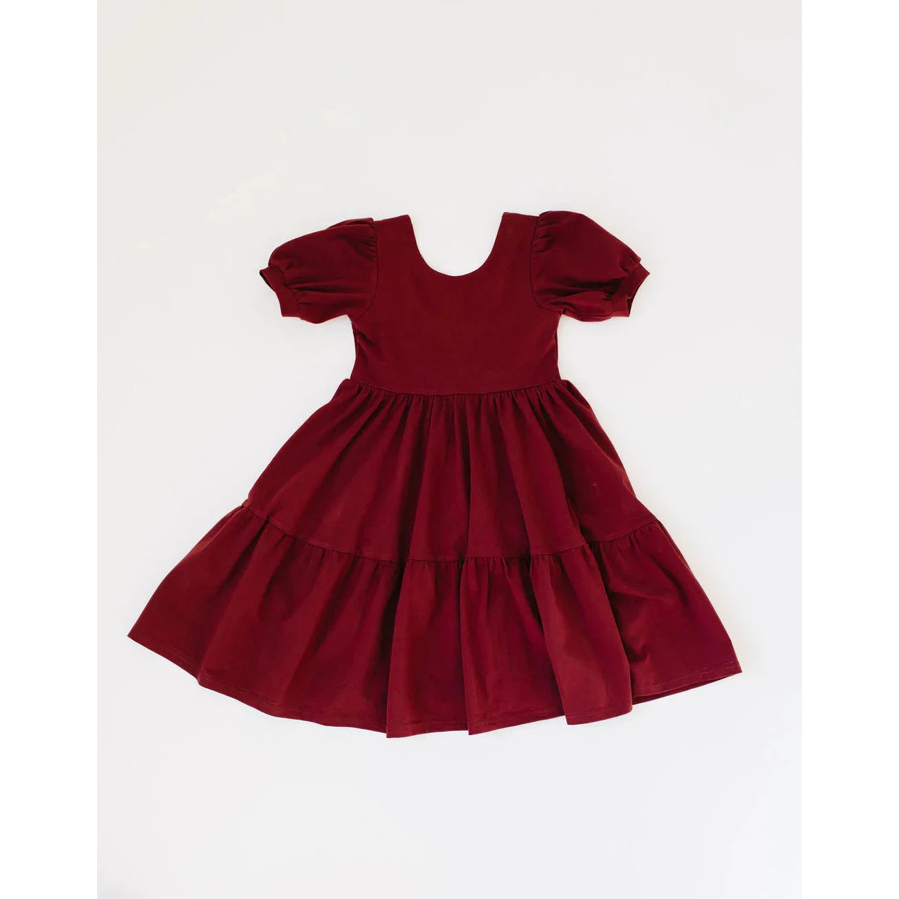 Ollie Jay Puff Dress in Wine-Ollie Jay-Little Giant Kidz