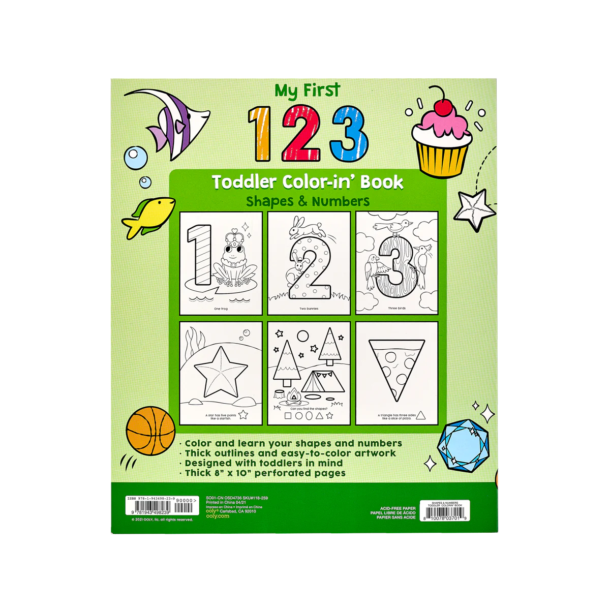 Ooly 123: Shapes + Numbers Toddler Coloring Book-OOLY-Little Giant Kidz