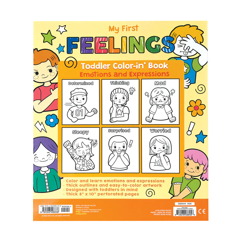 Ooly Color-In Book - My First Feelings Toddler Coloring Book-OOLY-Little Giant Kidz