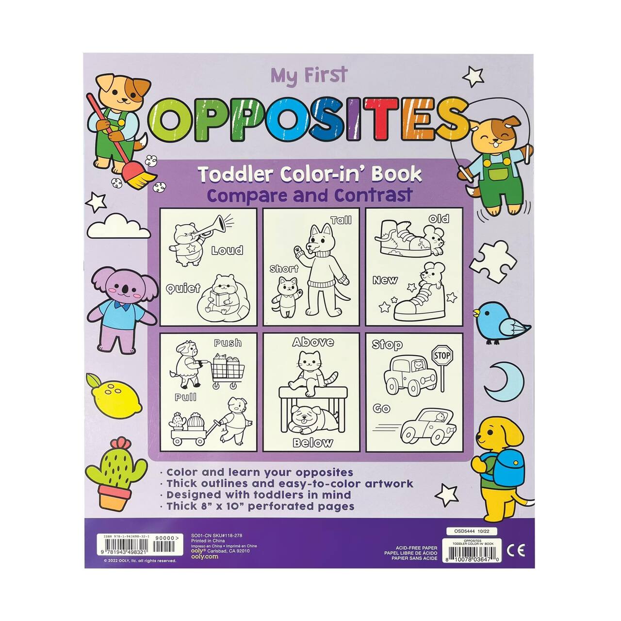 Ooly Color-In Book - My First Opposites Toddler Coloring Book-OOLY-Little Giant Kidz