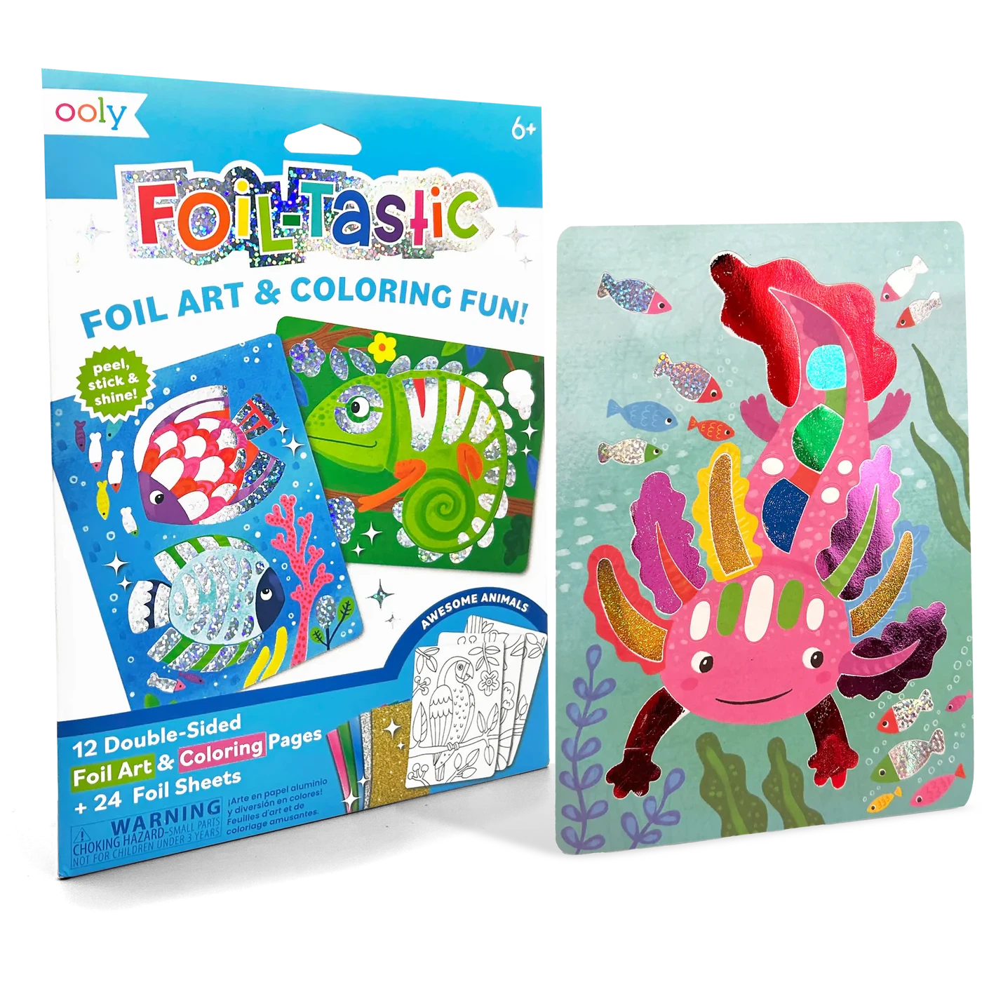 Ooly Foil-tastic Foil Art & Coloring Set - Awesome Animals-OOLY-Little Giant Kidz