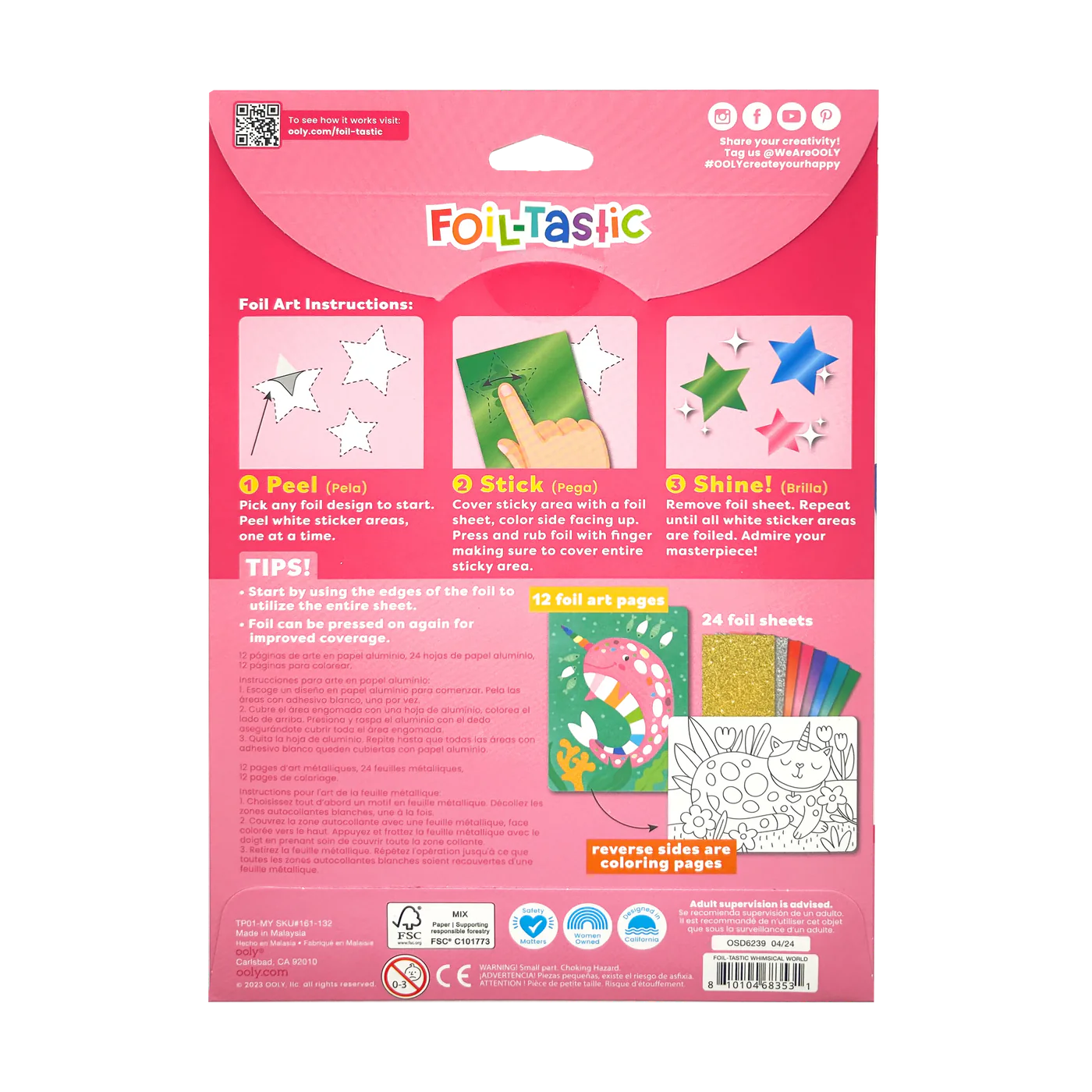 Ooly Foil-tastic Foil Art & Coloring Set - Whimsical World-OOLY-Little Giant Kidz