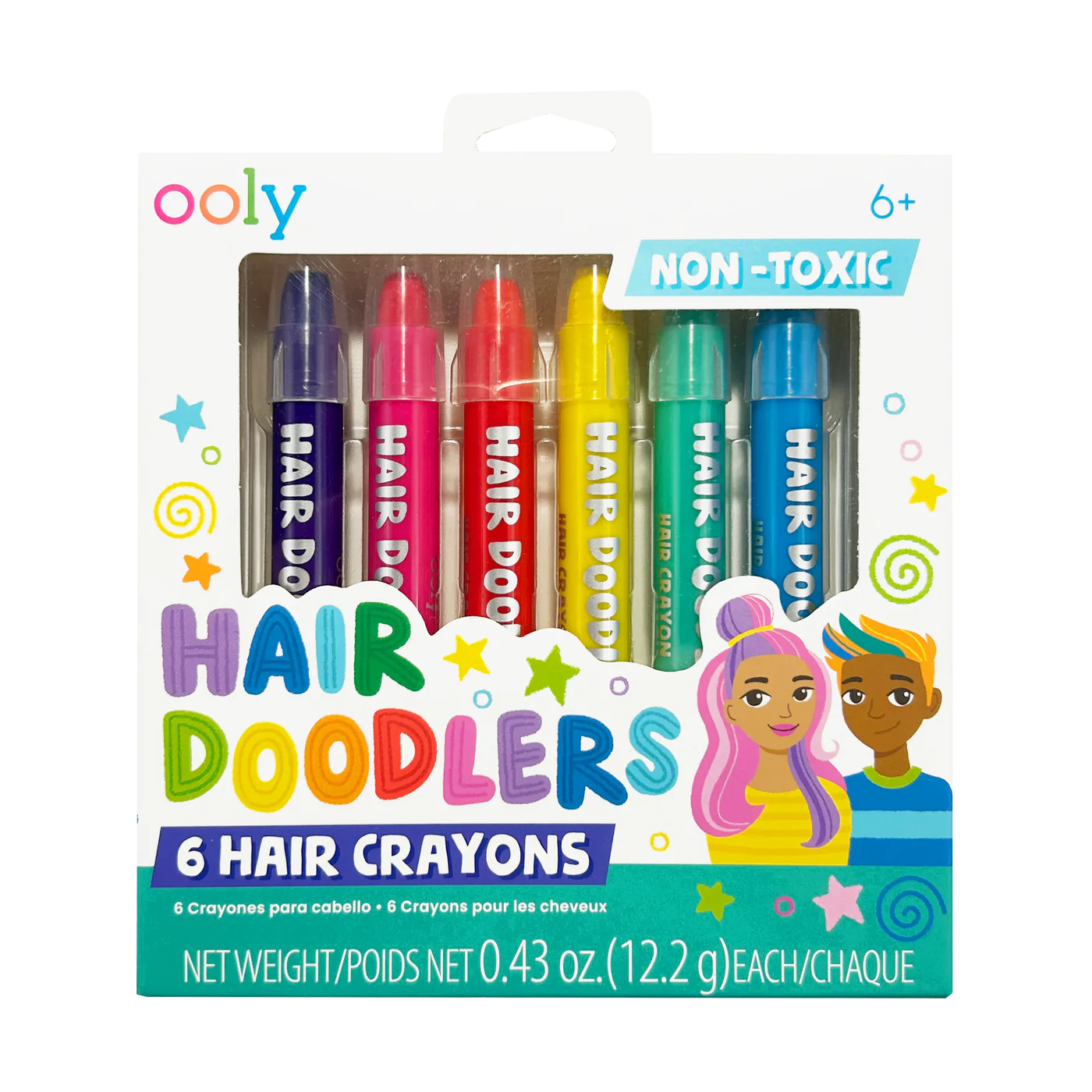 Ooly Hair Doodlers Hair Crayons - Set of 6-OOLY-Little Giant Kidz