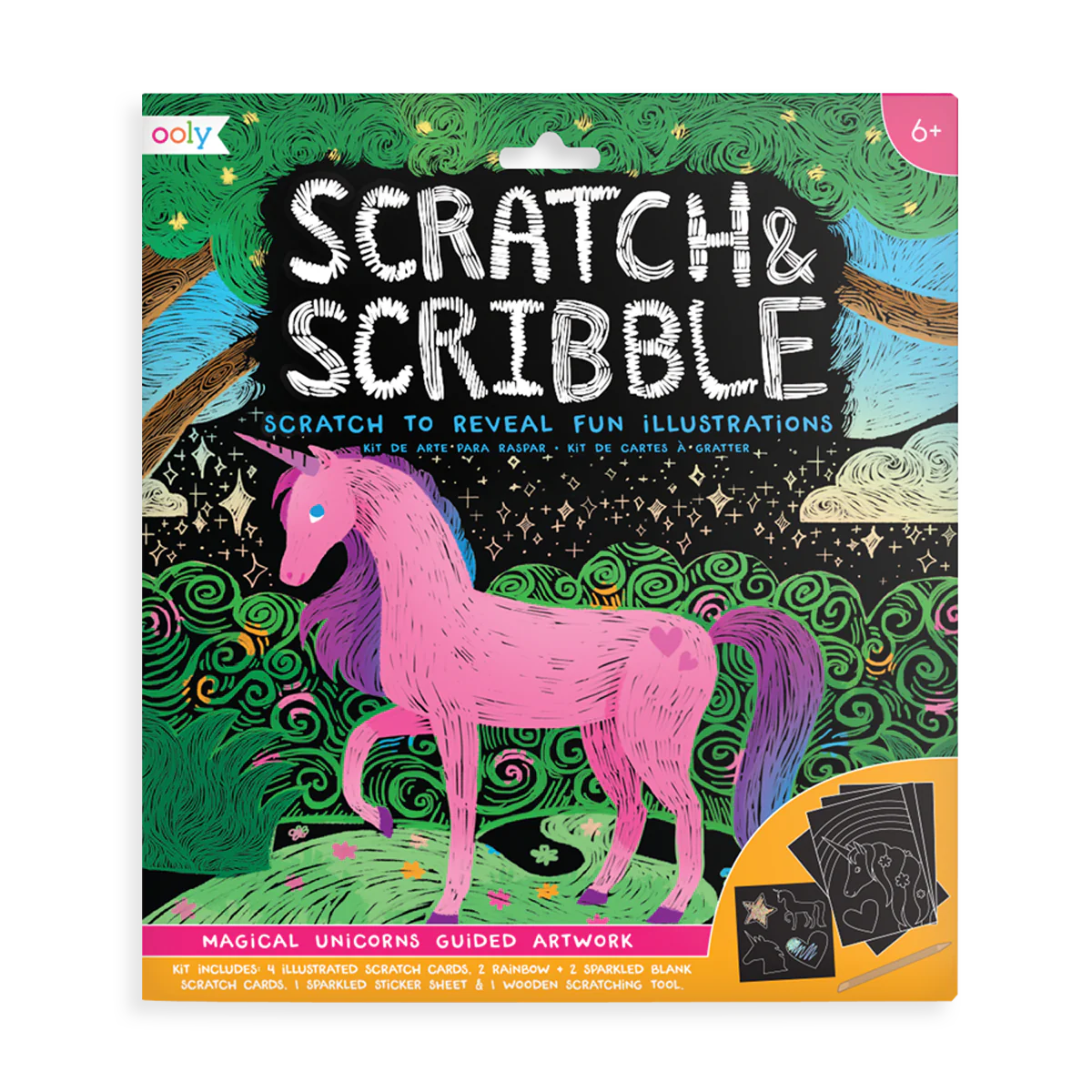 Ooly Scratch & Scribble Art Kit: Magical Unicorns - 10 Piece Set-OOLY-Little Giant Kidz