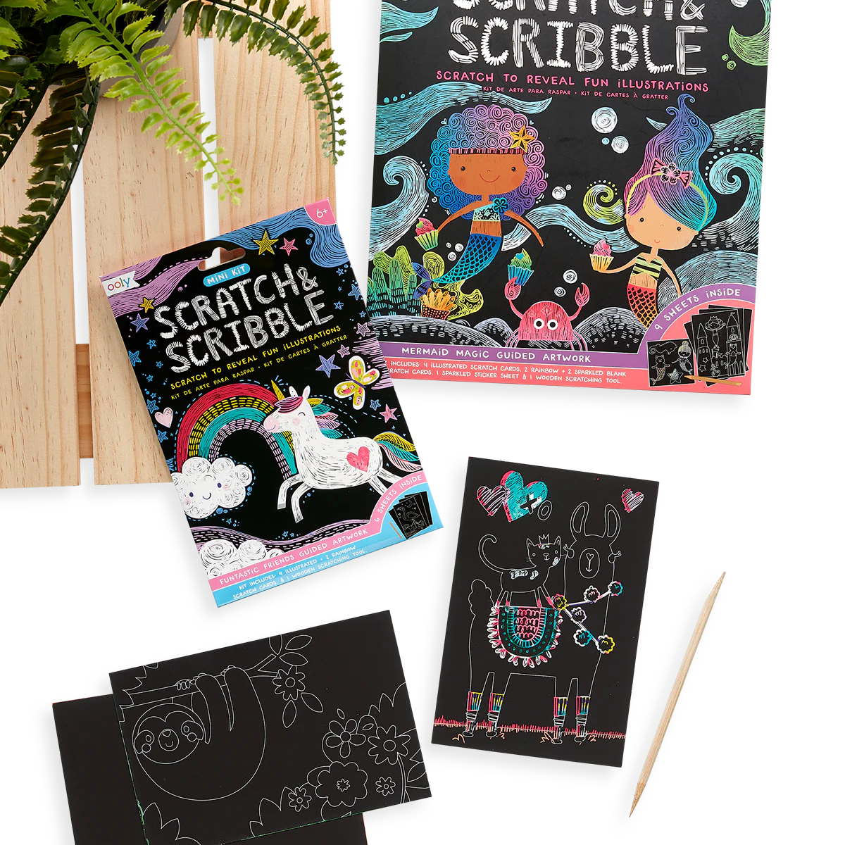 Ooly Scratch and Scribble Mini Scratch Art Kit: Funtastic Friends-OOLY-Little Giant Kidz