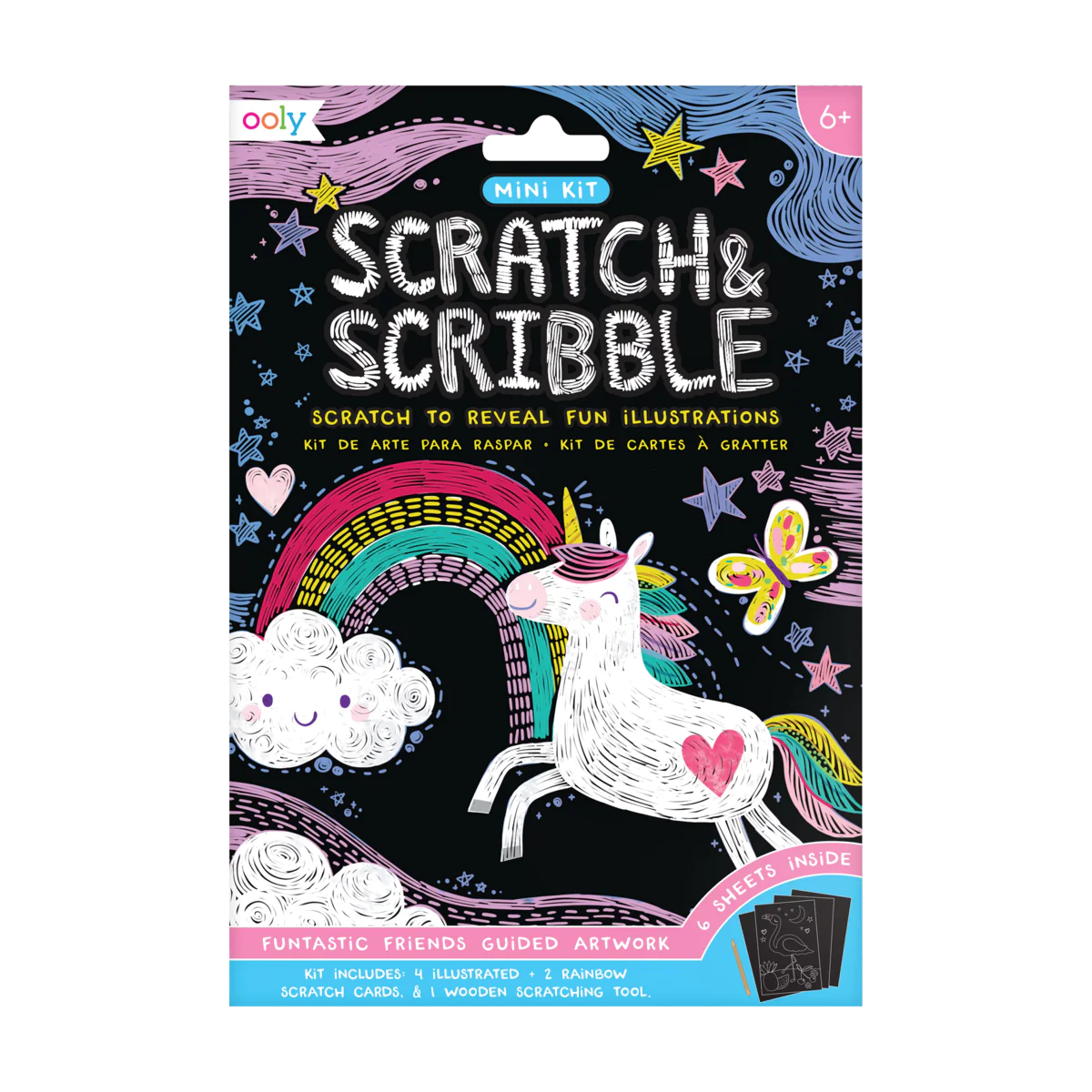 Ooly Scratch and Scribble Mini Scratch Art Kit: Funtastic Friends-OOLY-Little Giant Kidz