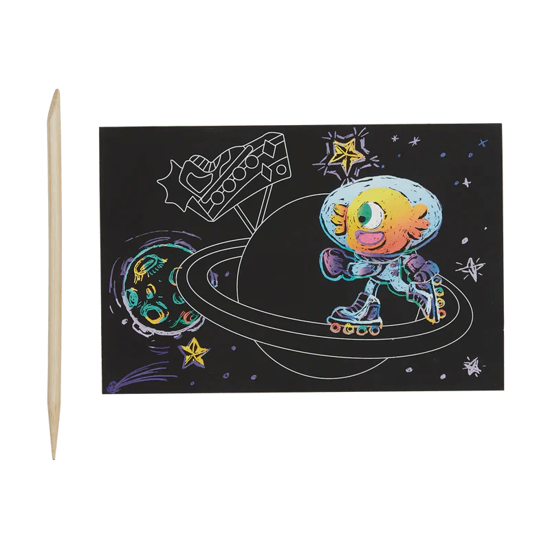 Ooly Scratch and Scribble Mini Scratch Art Kit: Wacky Universe-OOLY-Little Giant Kidz