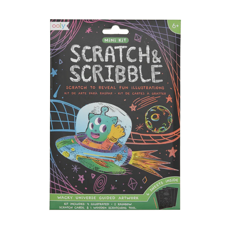 Ooly Scratch and Scribble Mini Scratch Art Kit: Wacky Universe-OOLY-Little Giant Kidz