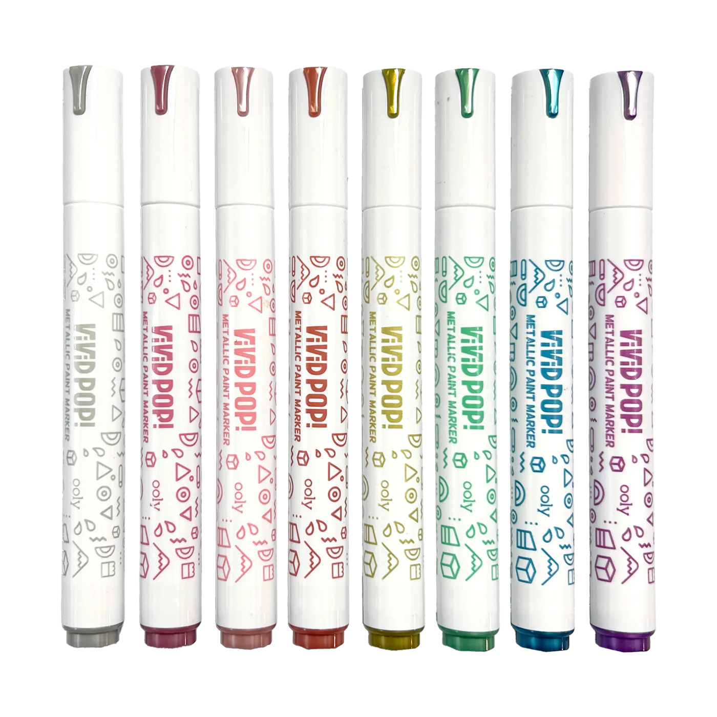 Ooly Vivid Pop! Water Based Paint Markers - Metallic - Set of 8-OOLY-Little Giant Kidz