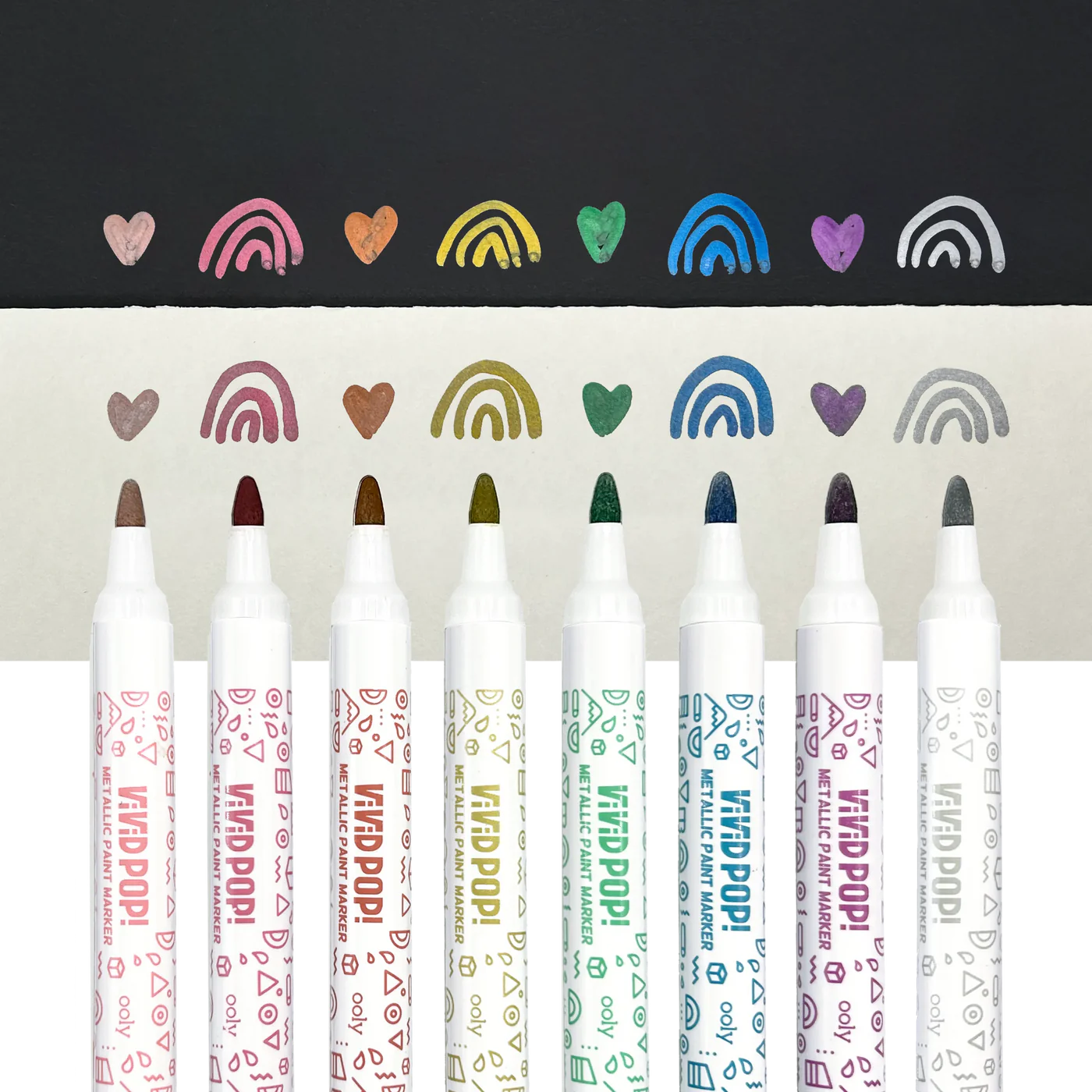 Ooly Vivid Pop! Water Based Paint Markers - Metallic - Set of 8-OOLY-Little Giant Kidz