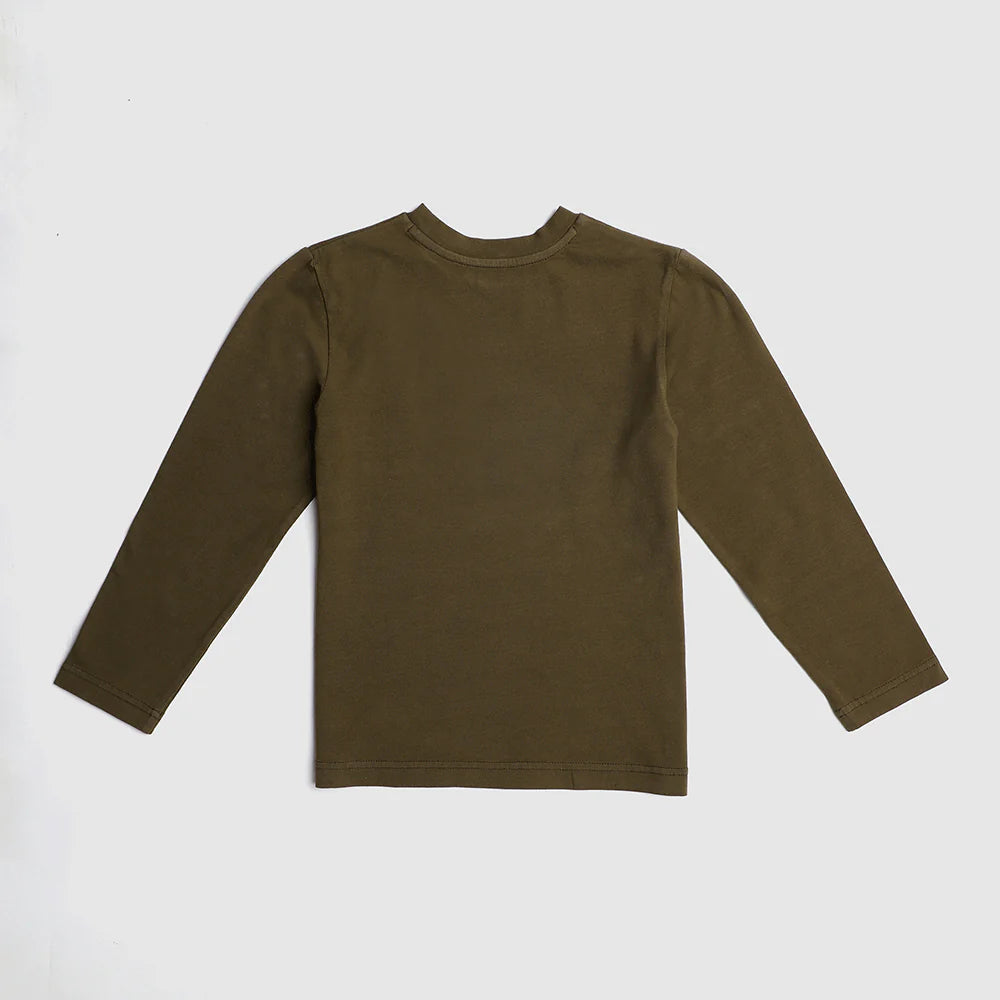 Pedal Kidswear Organic Olive Shirt with Pocket-Pedal Kidswear-Little Giant Kidz