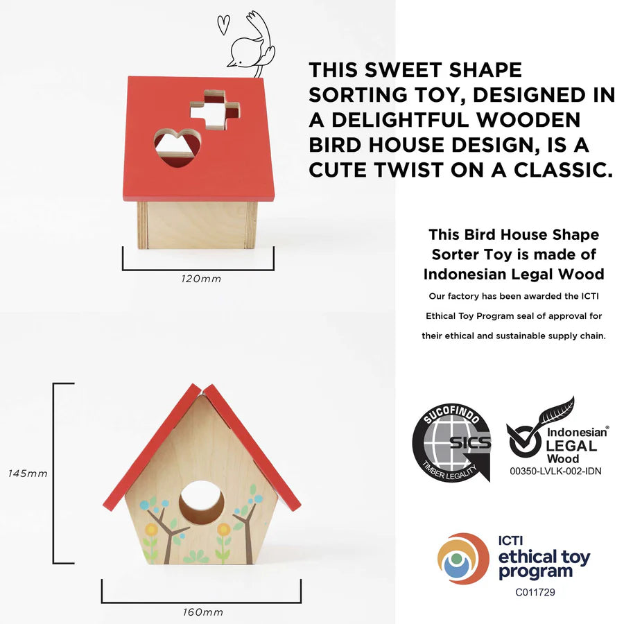 Petilou® Woodland Bird House Shape Sorter-LE TOY VAN-Little Giant Kidz