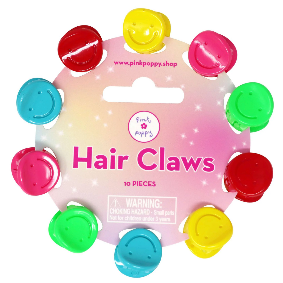 Pink Poppy Rainbow Snap Hair Clips