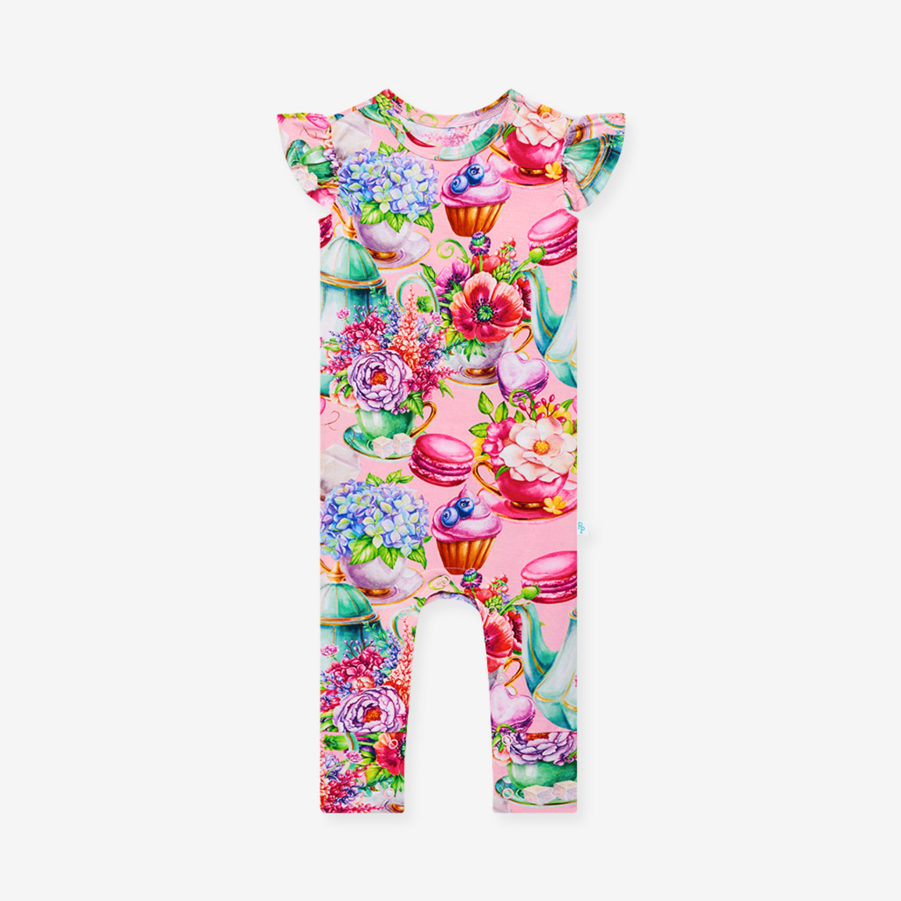 Posh Peanut Elizabeth Ruffled Cap Sleeve Basic Romper-POSH PEANUT-Little Giant Kidz