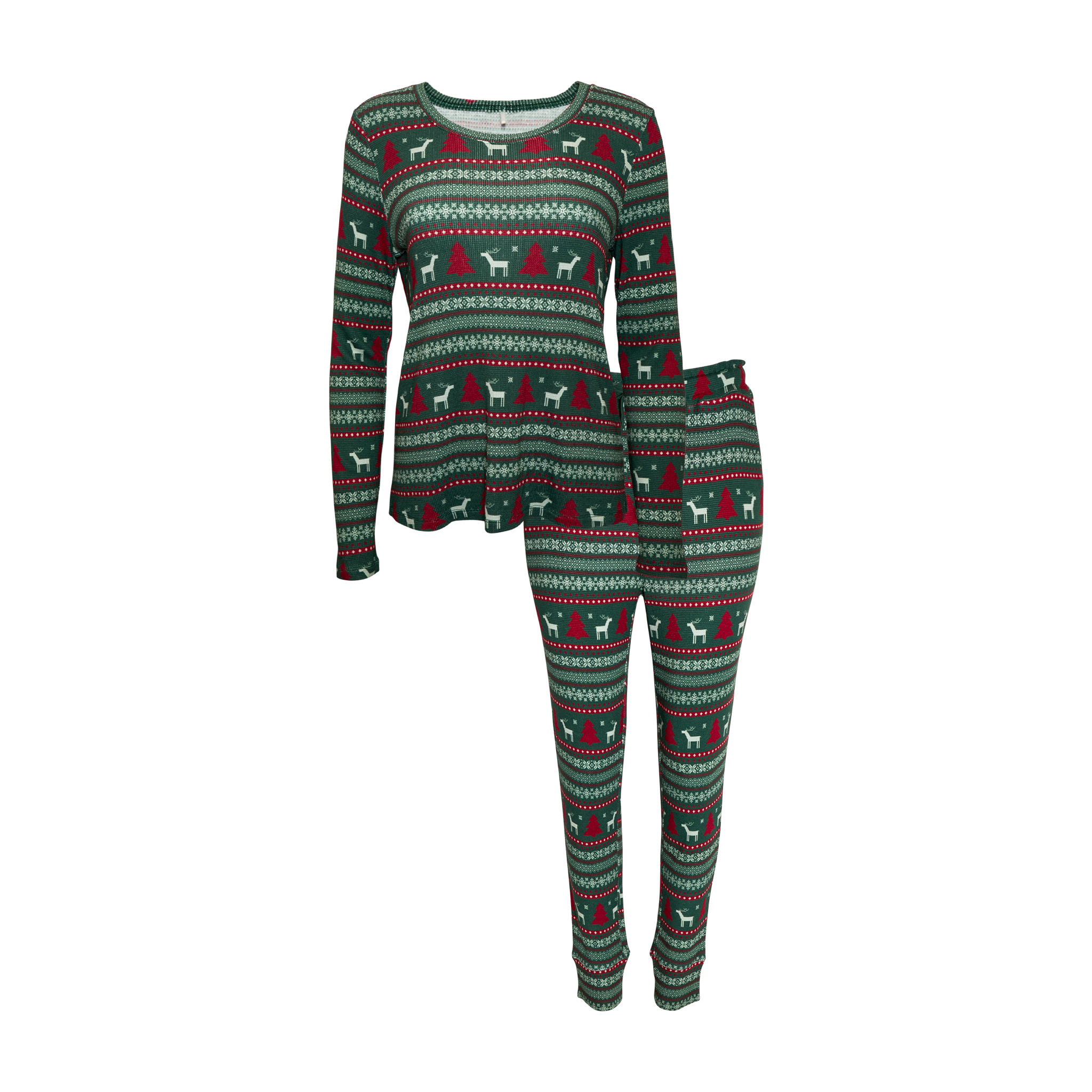 Posh Peanut Holiday Fair Isle Women's Top & Jogger Set-POSH PEANUT-Little Giant Kidz