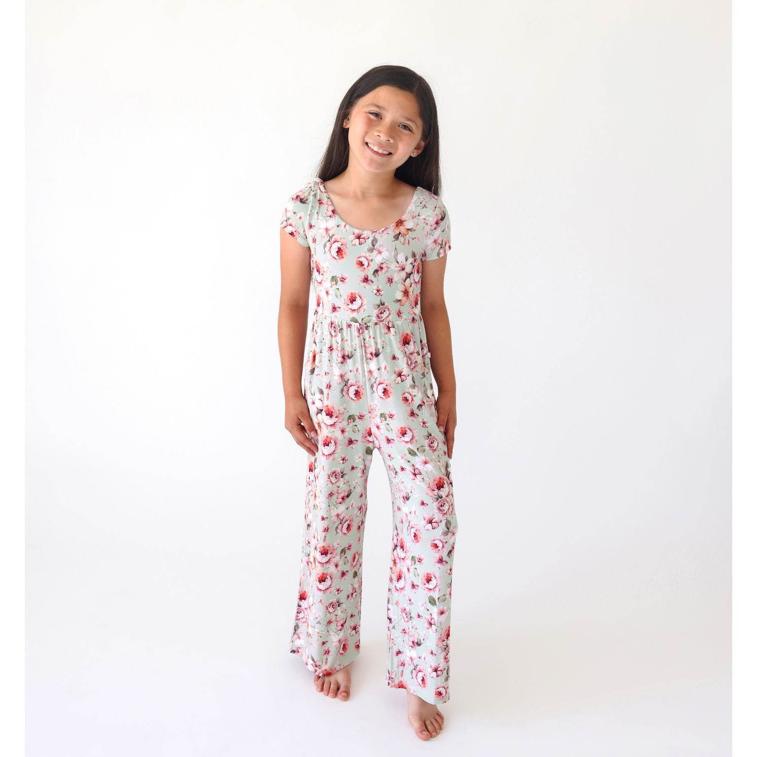 Posh Peanut Millicent Short Sleeve Scoop Back Wide Leg Jumpsuit-POSH PEANUT-Little Giant Kidz