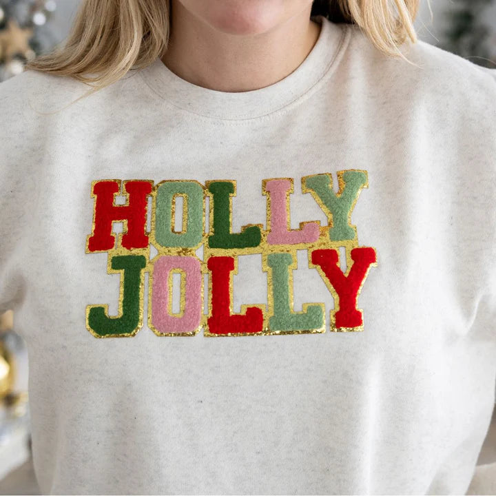 *Pre-Sale* Sweet Wink Holly Jolly Patch Christmas Adult Sweatshirt - Natural-Sweet Wink-Little Giant Kidz