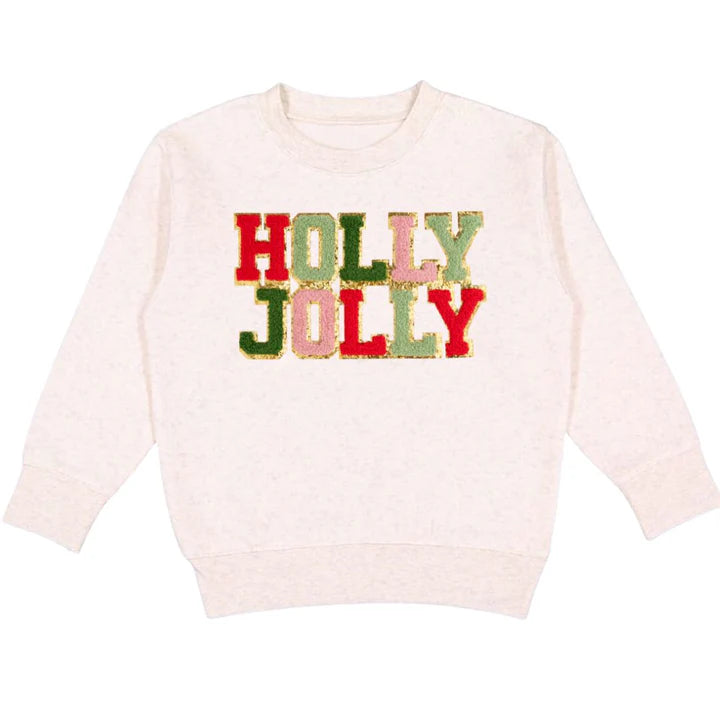 *Pre-Sale* Sweet Wink Holly Jolly Patch Christmas Sweatshirt - Natural-Sweet Wink-Little Giant Kidz