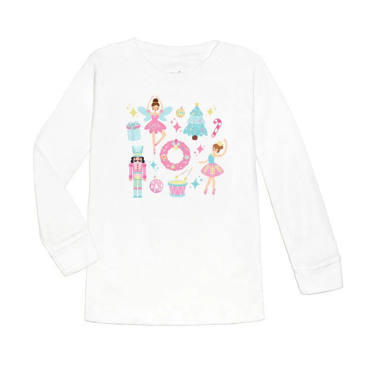 *Pre-Sale* Sweet Wink Nutcracker Doodle Christmas Long Sleeve Shirt - White-Sweet Wink-Little Giant Kidz