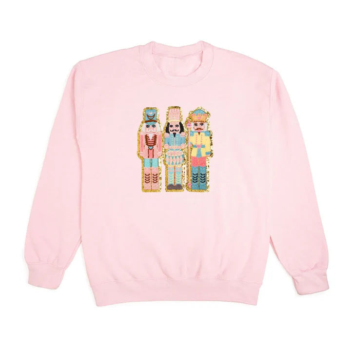 *Pre-Sale* Sweet Wink Nutcracker Patch Christmas Sweatshirt - Pink-Sweet Wink-Little Giant Kidz