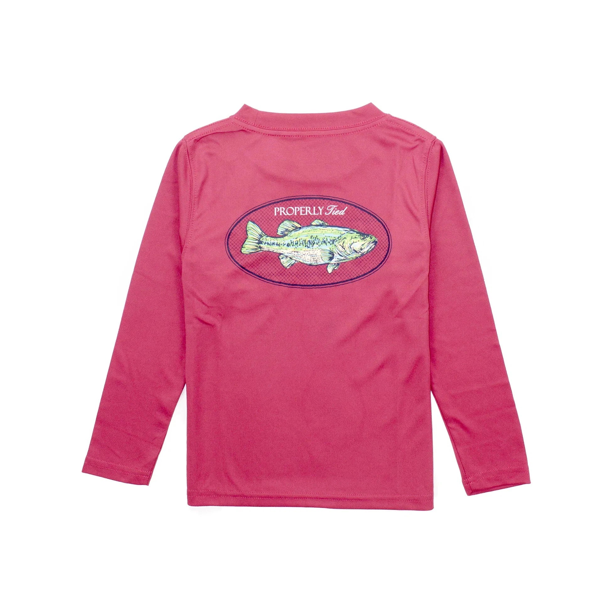 Properly Tied Bass Long Sleeve Performance Tee - Cayenne-Properly Tied-Little Giant Kidz