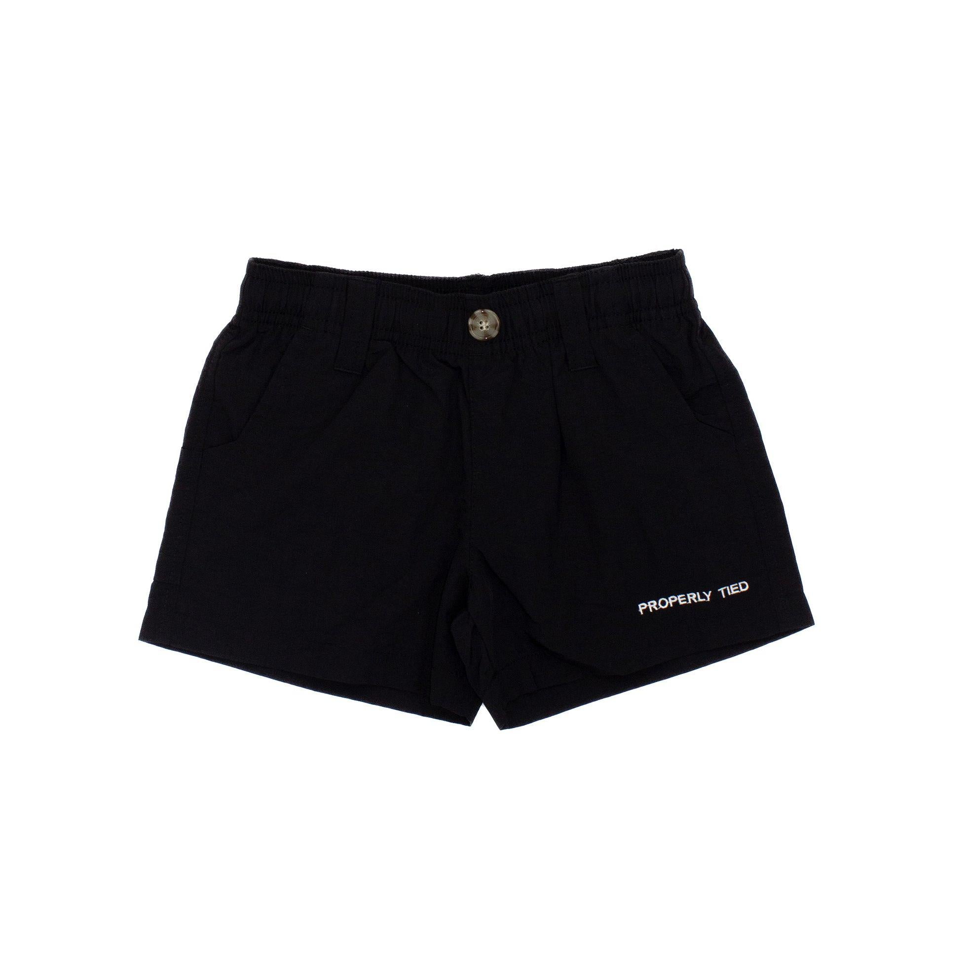 Properly Tied Boys Mallard Shorts- Black-Properly Tied-Little Giant Kidz