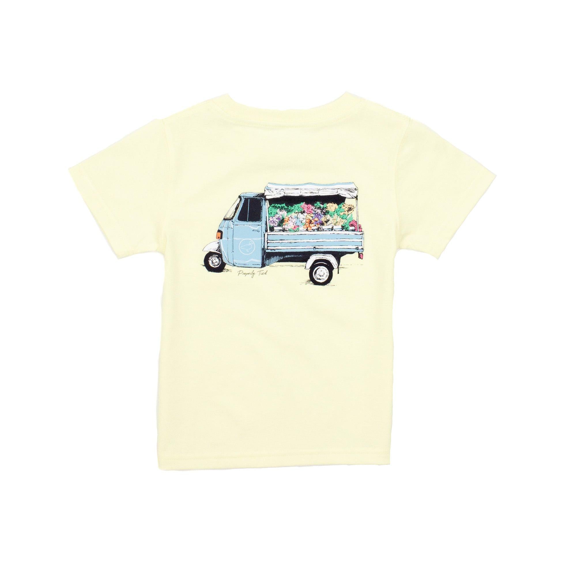 Properly Tied Girls Fresh Florals Short Sleeve Shirt- Light Yellow-Properly Tied-Little Giant Kidz