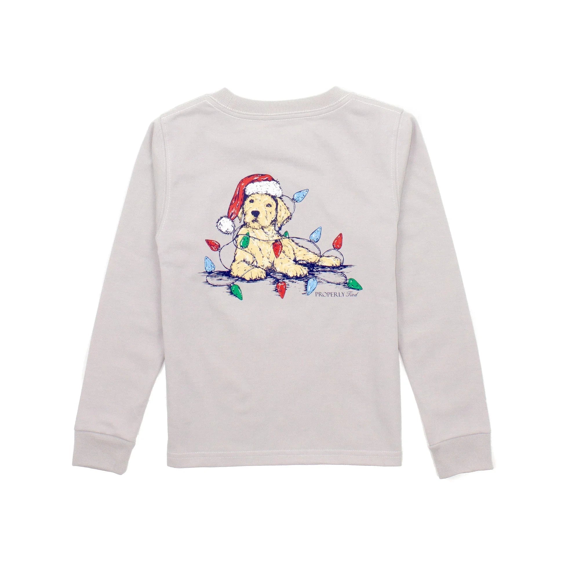 Properly Tied Ice Gray Santa Paws Long Sleeve Tee-Properly Tied-Little Giant Kidz