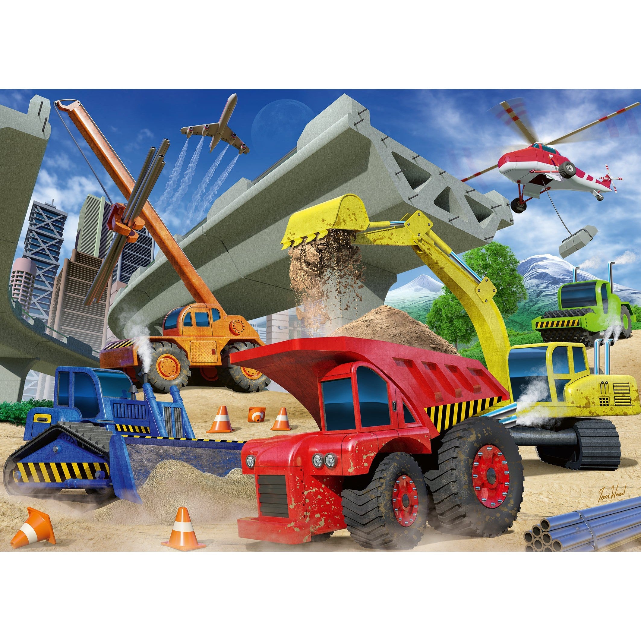 Ravensburger Construction Trucks 60 Piece Puzzle-RAVENSBURGER-Little Giant Kidz