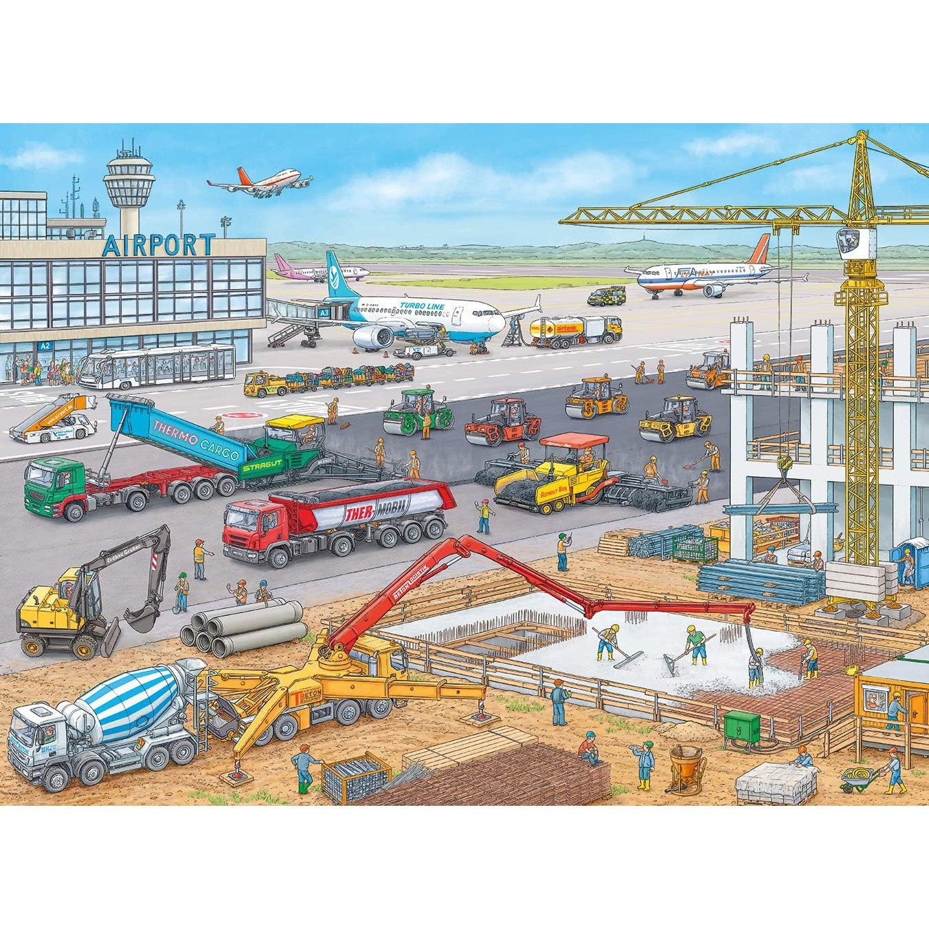 Ravensburger Construction at the Airport 100 Piece Puzzle-RAVENSBURGER-Little Giant Kidz