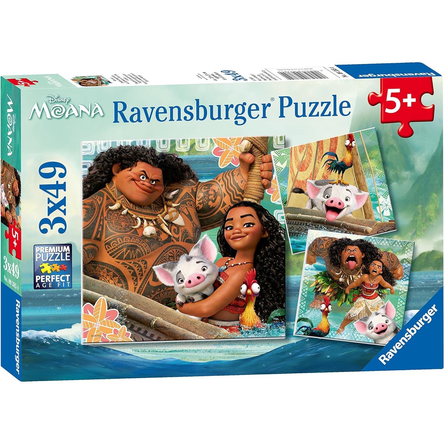 Ravensburger Disney Moana Born to Voyage 3 x 49 Piece Puzzle-RAVENSBURGER-Little Giant Kidz