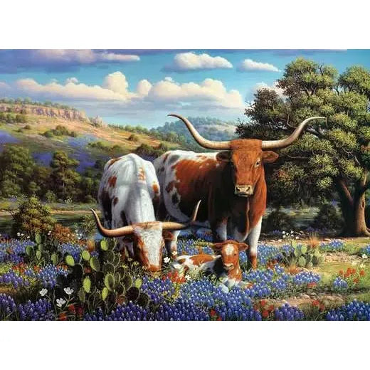 Ravensburger Jigsaw Puzzle Longhorns- 500 Pieces Puzzle-RAVENSBURGER-Little Giant Kidz