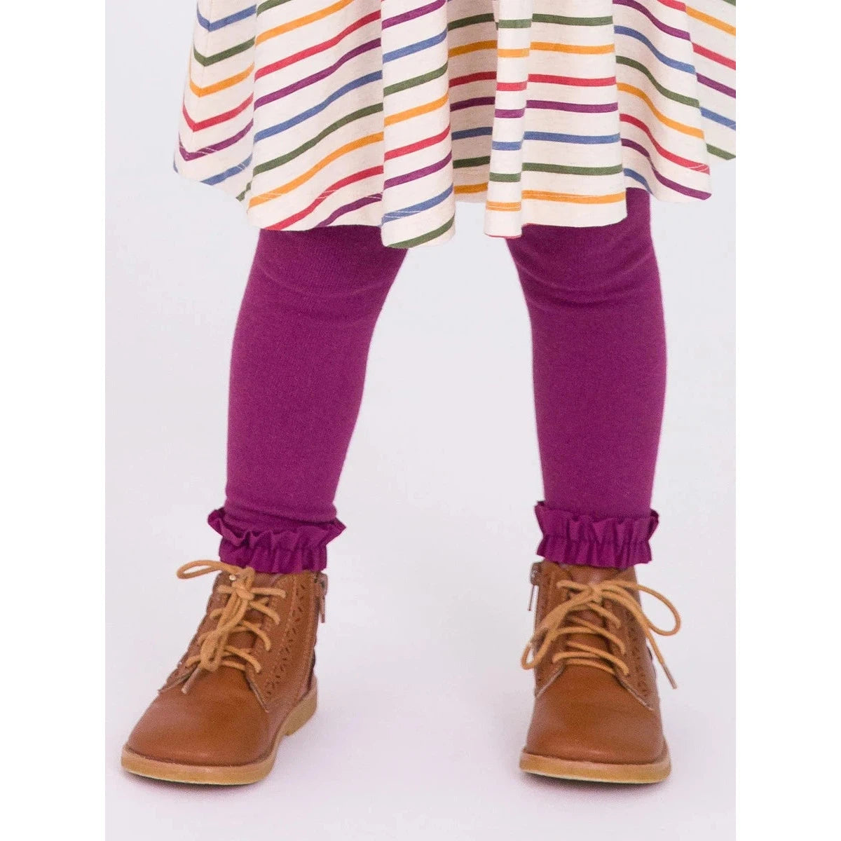 RuffleButts Eggplant Harvest Footless Ruffle Tights-RUFFLEBUTTS-Little Giant Kidz