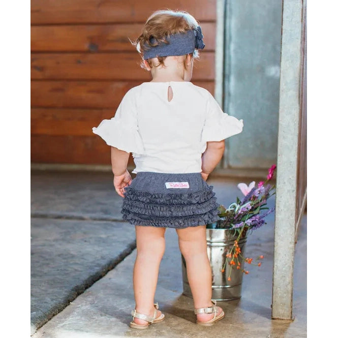 RuffleButts Faux Denim Knit RuffleButt-RUFFLEBUTTS-Little Giant Kidz