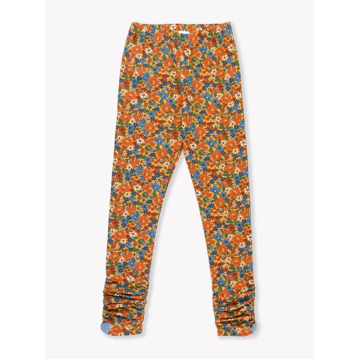 RuffleButts Golden Harvest Ruched Bow Leggings-RUFFLEBUTTS-Little Giant Kidz