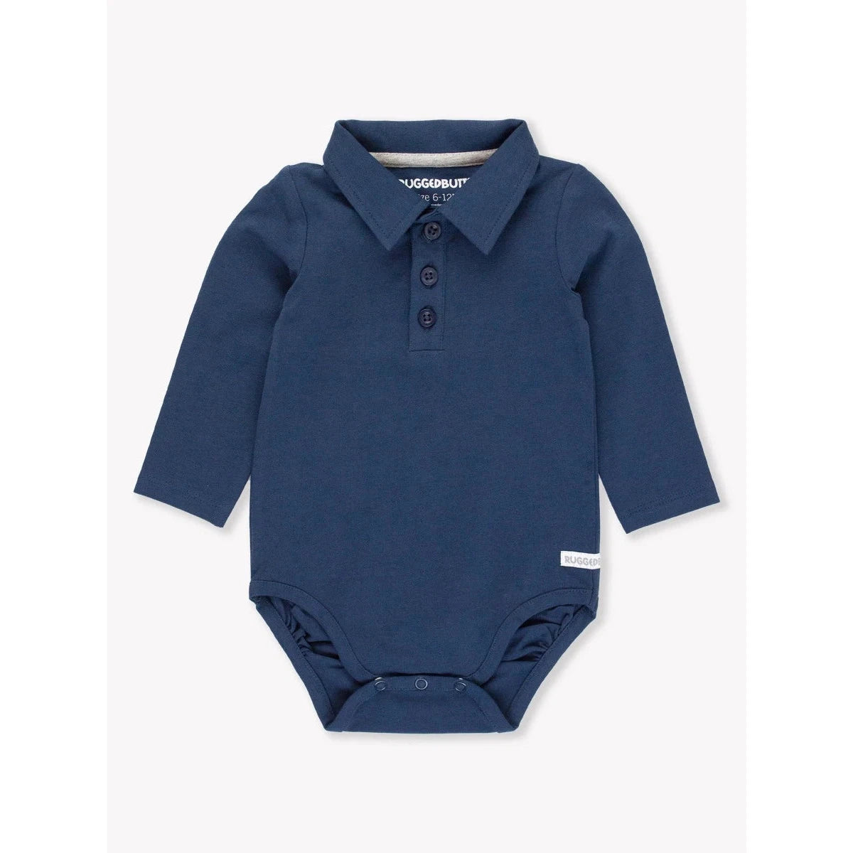 RuggedButts Dark Navy Knit Polo Bodysuit-RUGGEDBUTTS-Little Giant Kidz