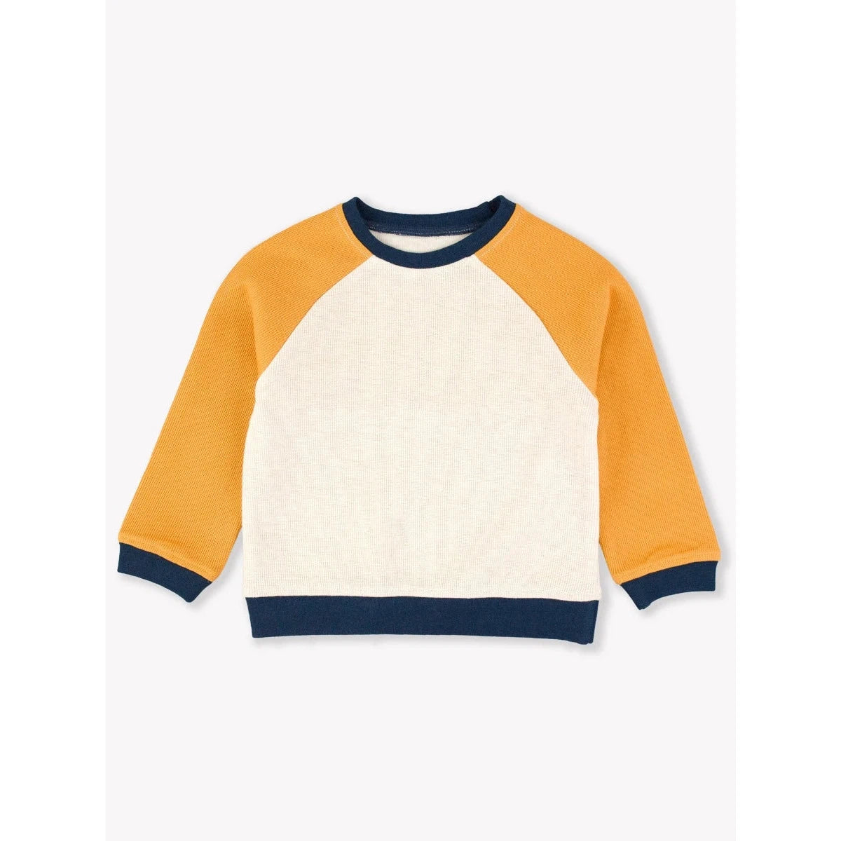 RuggedButts Heather Oatmeal Color Block Knit Raglan Sweatshirt-RUGGEDBUTTS-Little Giant Kidz