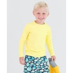 Ruggedbutts Long Sleeve Logo Rash Guard Banana-RUFFLEBUTTS-Little Giant Kidz