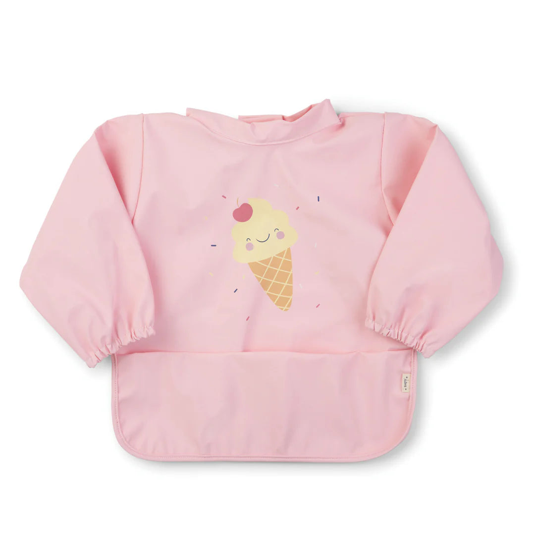 Saro Baby Long Sleeve Waterproof Bib - Ice Cream-Saro Baby-Little Giant Kidz