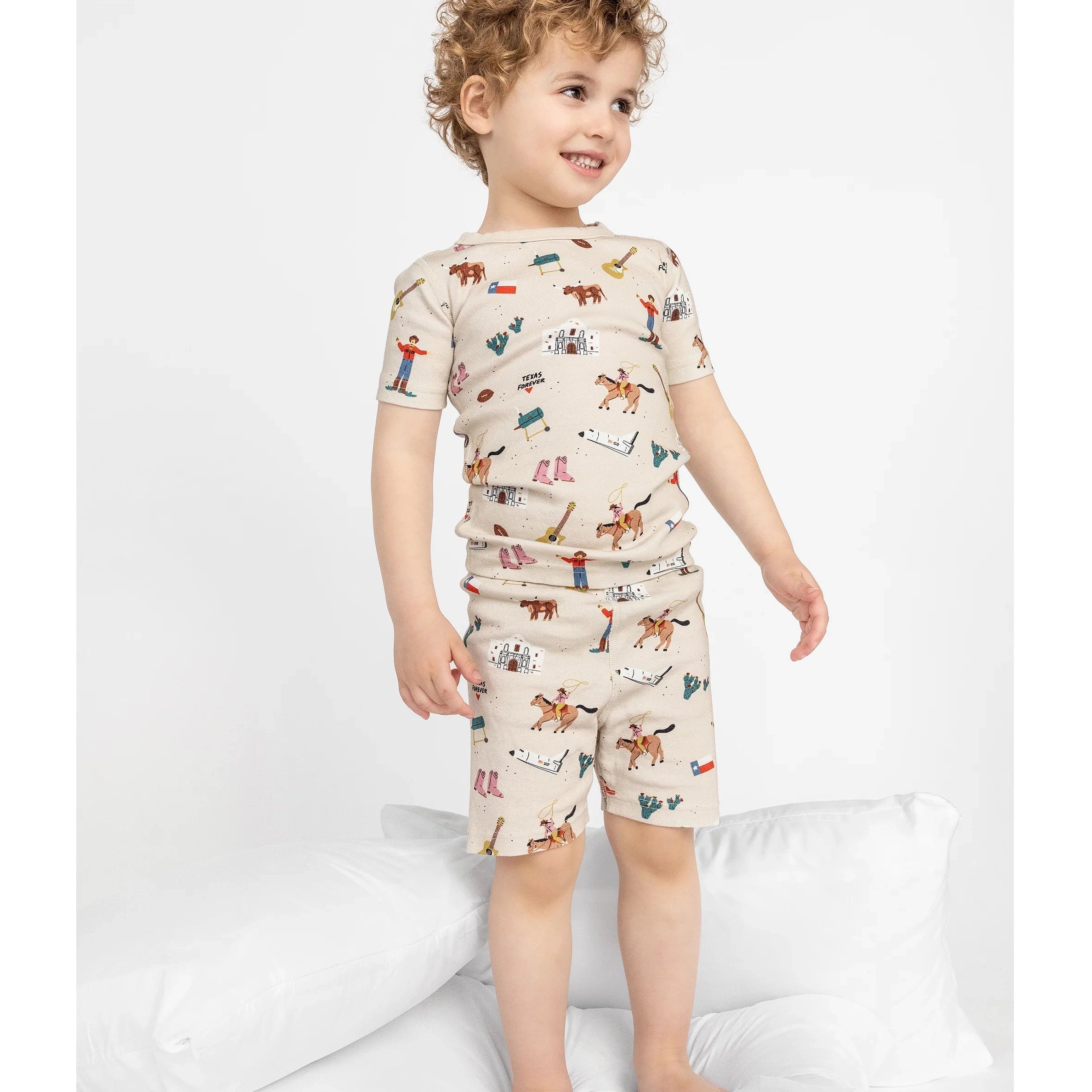 Smaller Things Goodnight, Texas Short Pajamas Set-Smaller Things-Little Giant Kidz