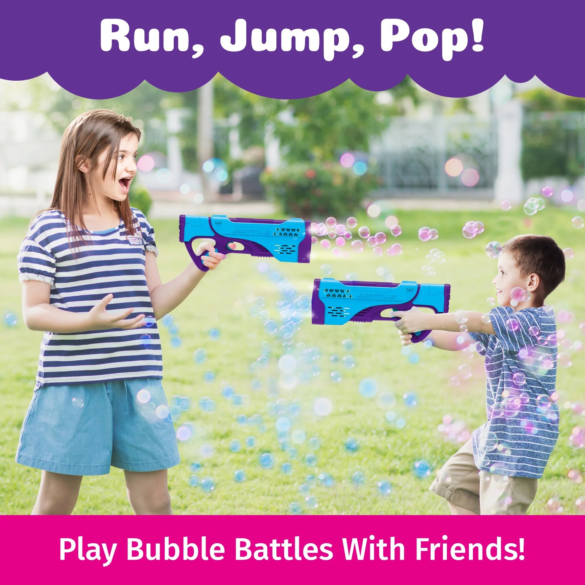 South Beach Bubbles PoppinColorz Spectra: Rechargeable Color Bubble Blaster-SOUTH BEACH BUBBLES-Little Giant Kidz