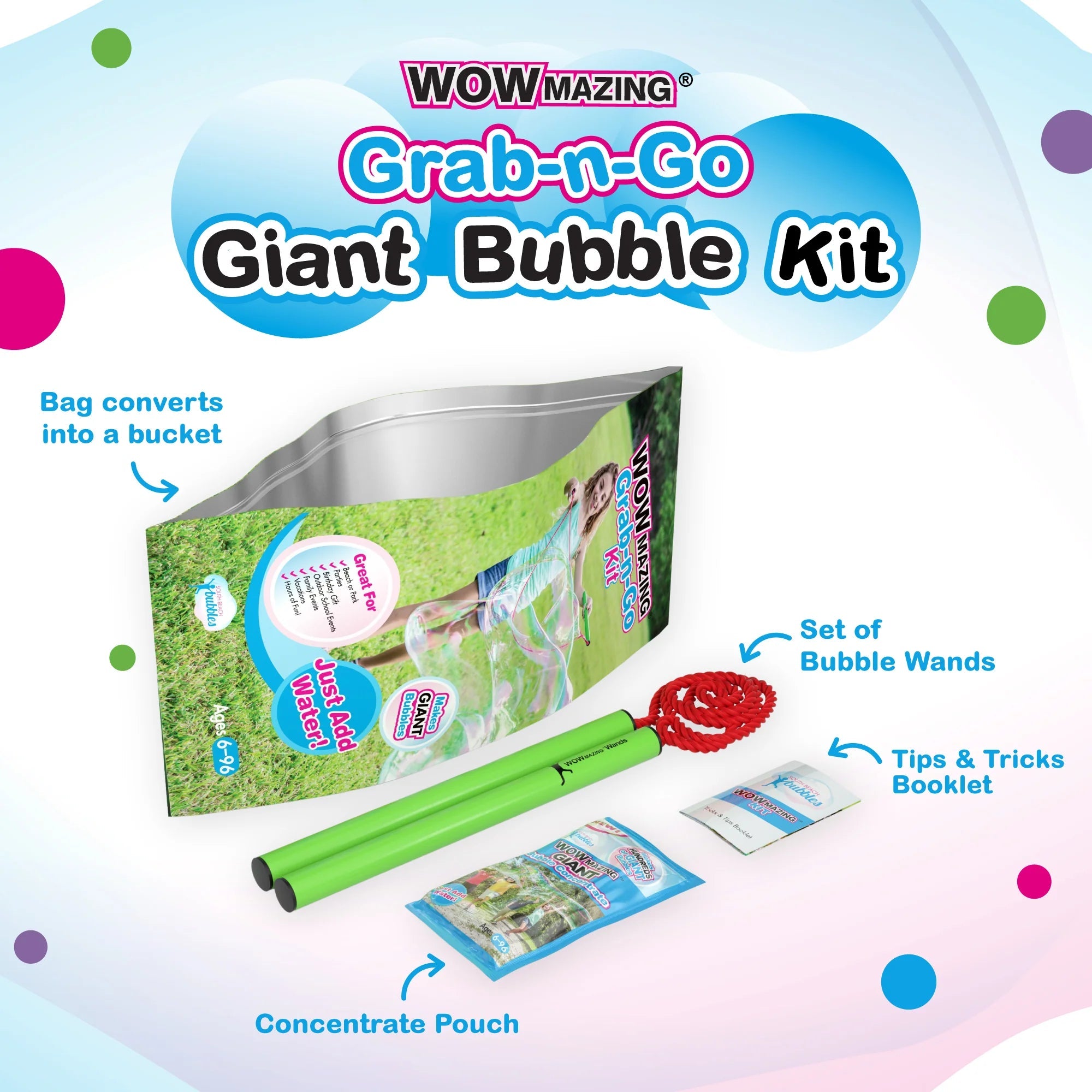 South Beach Bubbles WOWmazing™ Grab-n-Go-Kit-SOUTH BEACH BUBBLES-Little Giant Kidz