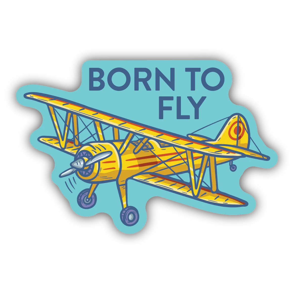 Stickers Northwest - Born to Fly Biplane-Stickers Northwest Inc-Little Giant Kidz