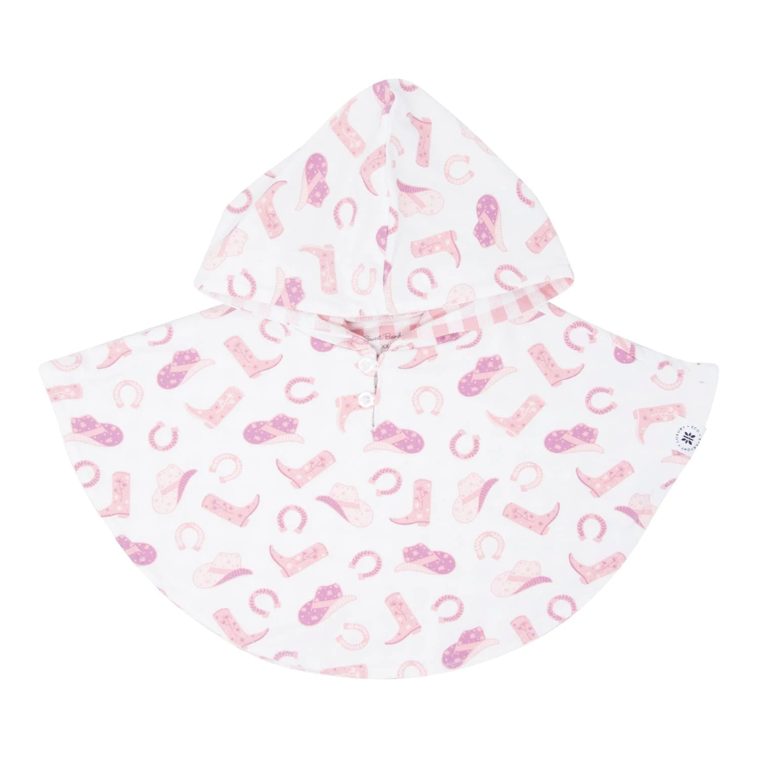 Sweet Bamboo Cowgirl Boots/Pink Gingham Hooded Poncho-SWEET BAMBOO-Little Giant Kidz