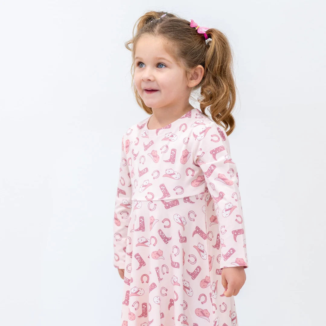 Sweet Bamboo Gwen Swirly Girl Dress-SWEET BAMBOO-Little Giant Kidz