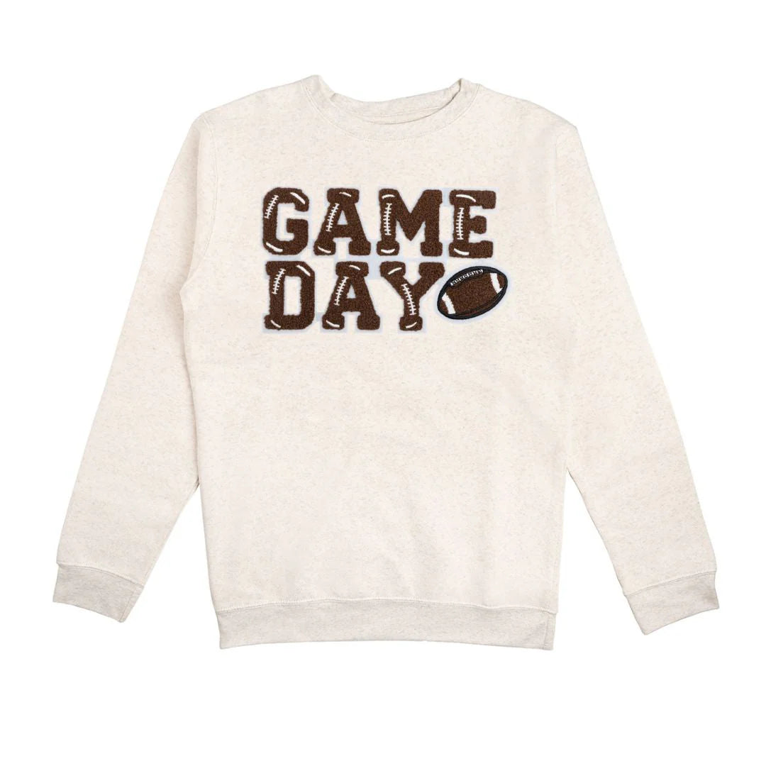 Sweet Wink Game Day Patch Adult Sweatshirt - Natural-Sweet Wink-Little Giant Kidz